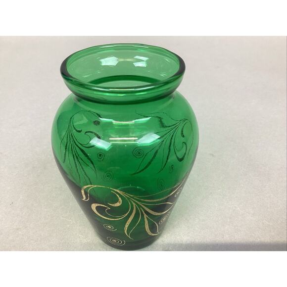 Vintage 1950s Anchor Hocking Emerald Green Mini Glass Vase - 3.75” - Picture 4 of 8